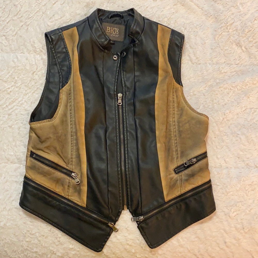 Distressed Faux Leather Vest